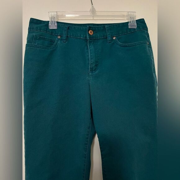 Lands’ End Women’s Fit 2 Straight Leg Pants - Teal Green - Size 8 - Picture 2 of 6